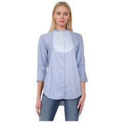 Helmut Lang Blue Pinstripe Button Up Shirt Size S
