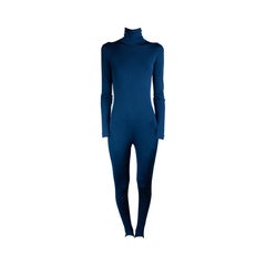 Helmut Lang body-conscious high collar silk jersey jumpsuit.circa 1990s