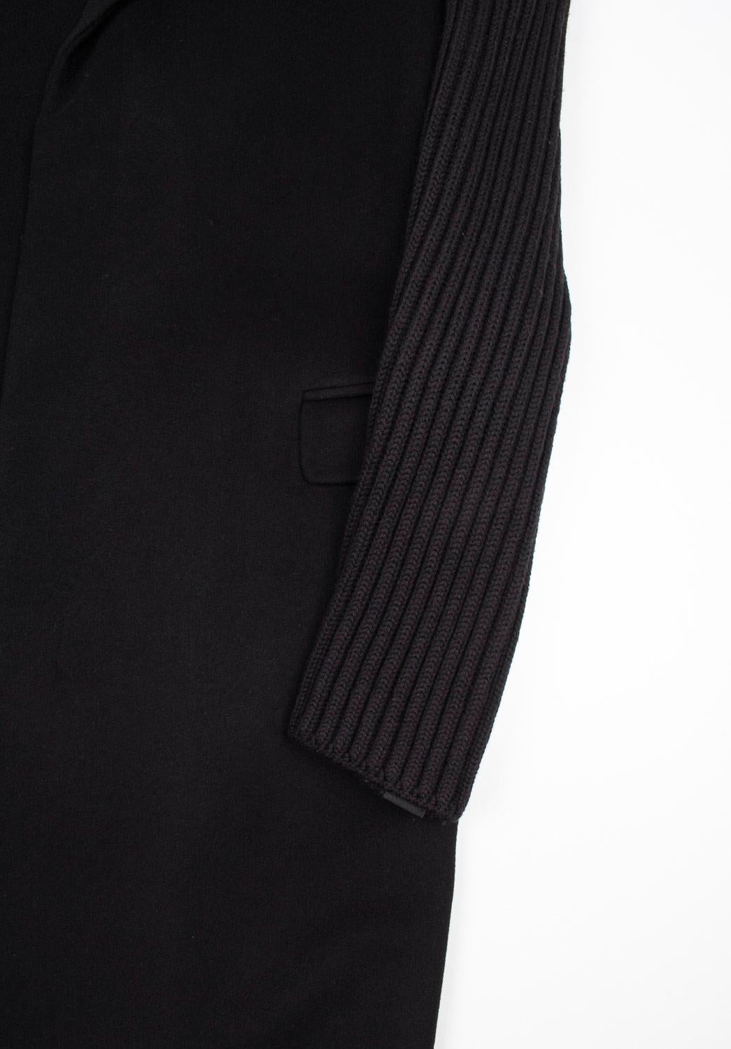 Men's Helmut Lang Cashmere coat bondage knit sleeves over coat Size ITA48, M/L For Sale