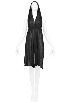 Helmut Lang Charcoal Black Knit Halter Top