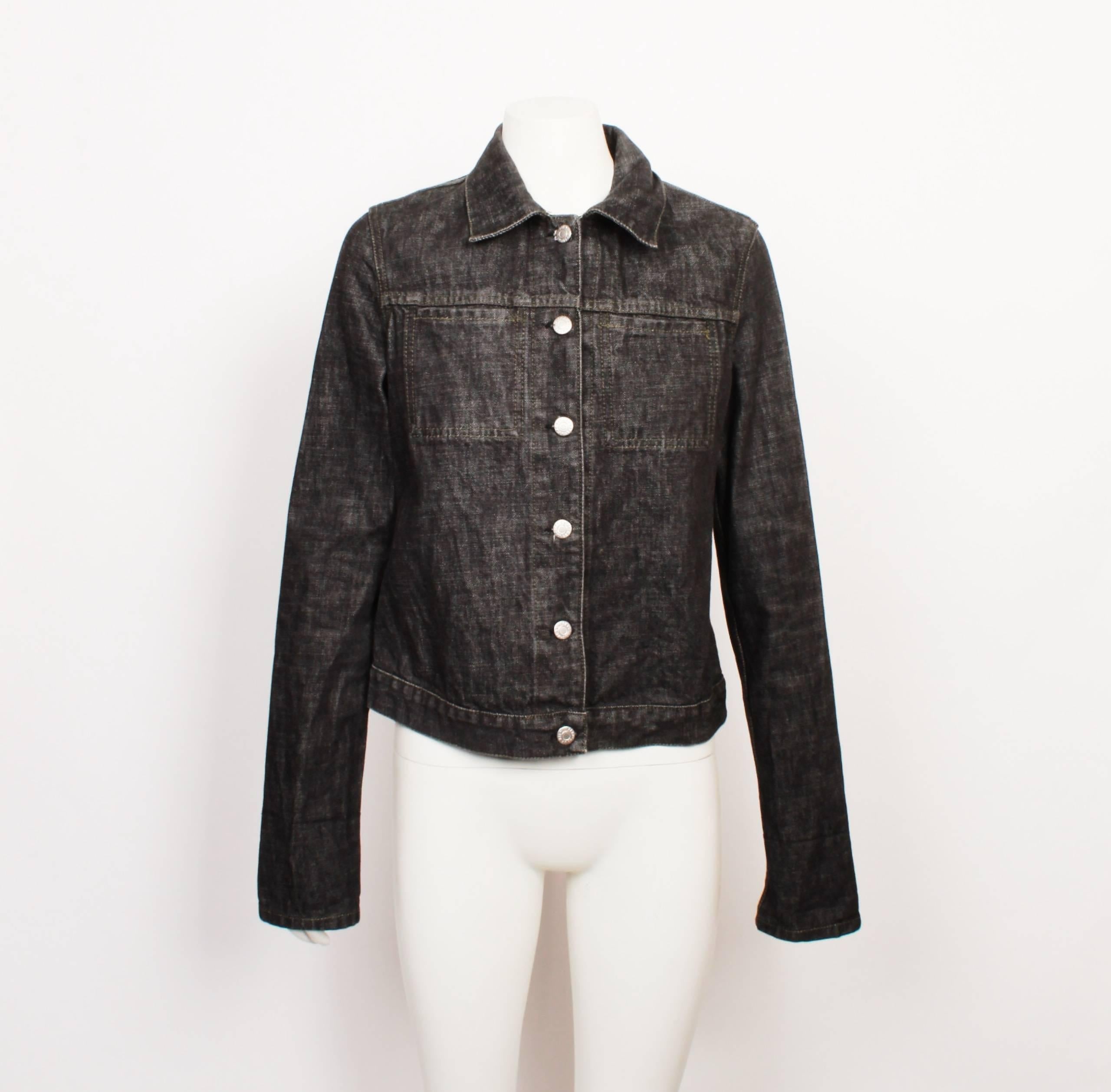 Slim, two pocket denim bomber jacket.

A master of minimalism, merging feminine and masculine elements, sharp cuts and urban prints, Helmut Lang defined the nineties with a less-is-more outlook on modern dressing and remains a master of the