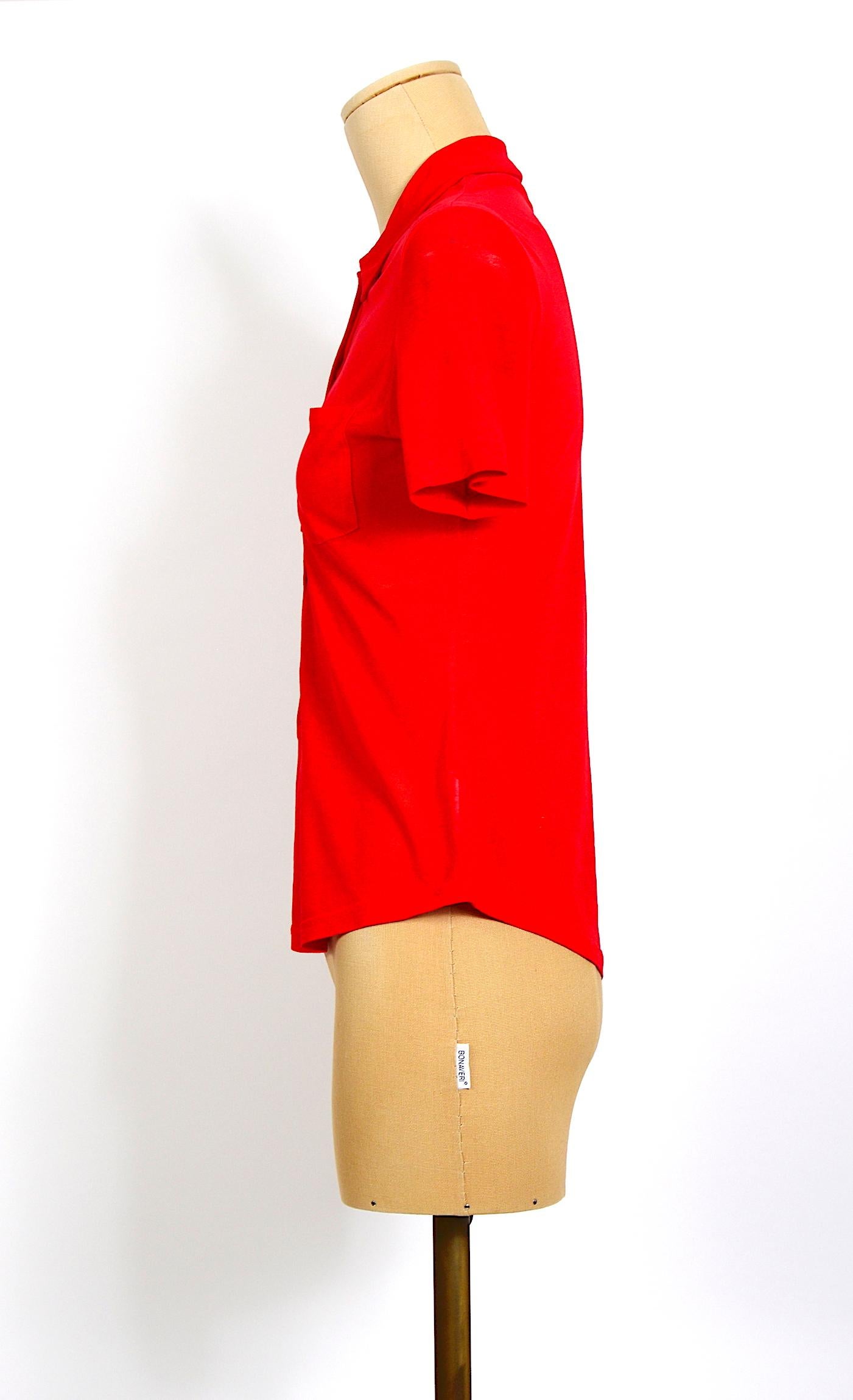 Sammler-Top aus rotem Baumwolljersey von Helmut Lang aus dem Jahr 1998 (Rot) im Angebot