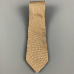 HELMUT LANG Corbata de Seda Texturizada Crema Topo