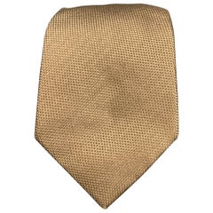 HELMUT LANG Corbata de Seda Texturizada Crema Topo
