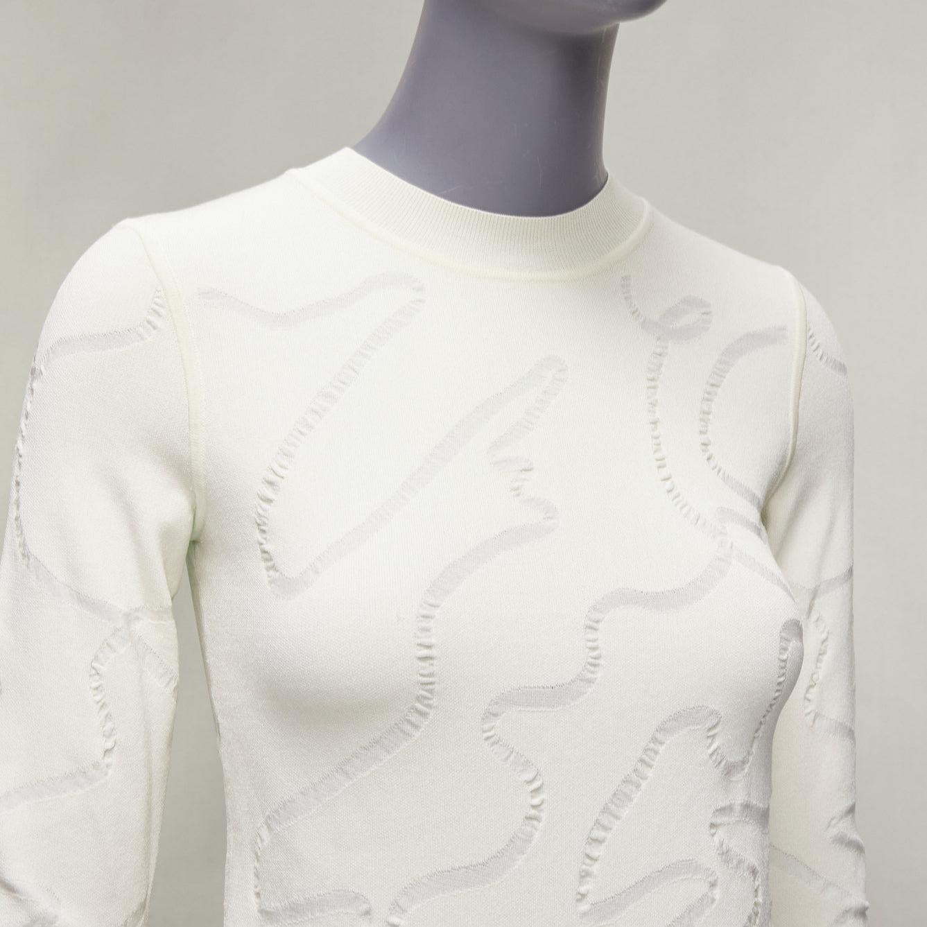 HELMUT LANG cream wiggly line motive jacquard long sleeve sweater S
Reference: CNPG/A00058
Brand: Helmut Lang
Designer: Helmut Lang
Material: Viscose, Blend
Color: Cream
Pattern: Geometric
Closure: Pullover
Made in: China

CONDITION:
Condition: Very