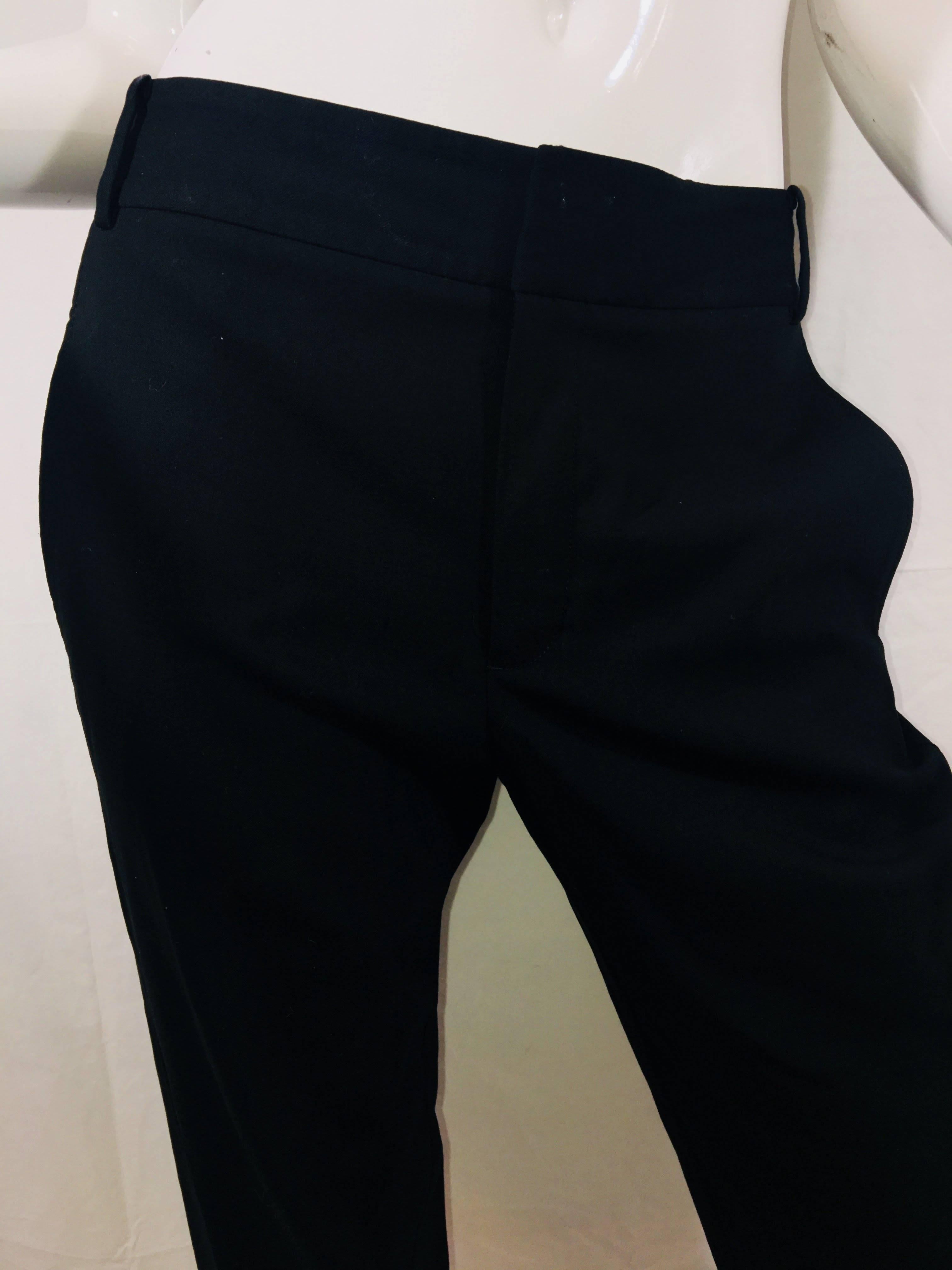 Helmut Lang Skinny Leg Cropped Pant with Elastic at Cuffs