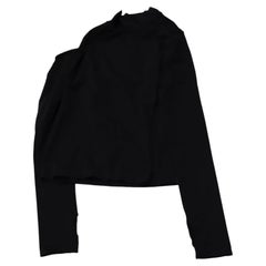 Helmut Lang Stretch-Rollkragenpullover mit Ausschnitten aus schwarzem Nylon