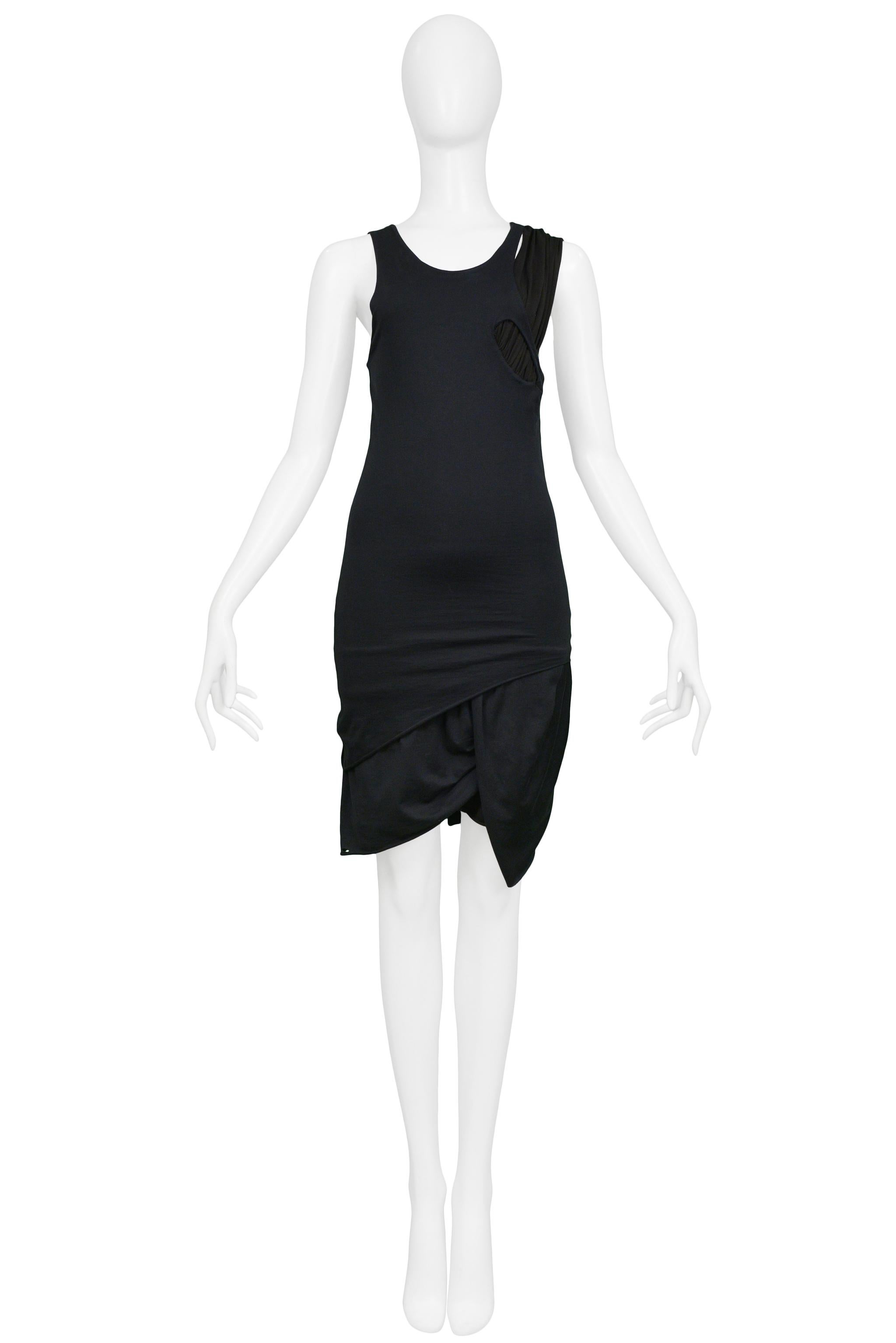 Black Helmut Lang Deconstructed Concept Tank Dress