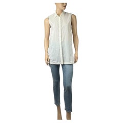 Helmut Lang EU 34 White Sleeveless Button Down Top