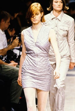 Helmut Lang F/W 1990 Black Quilted-Back Button-Front Mini Dress