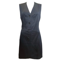 Helmut Lang F/W 1990 Black Quilted-Back Button-Front Mini Dress
