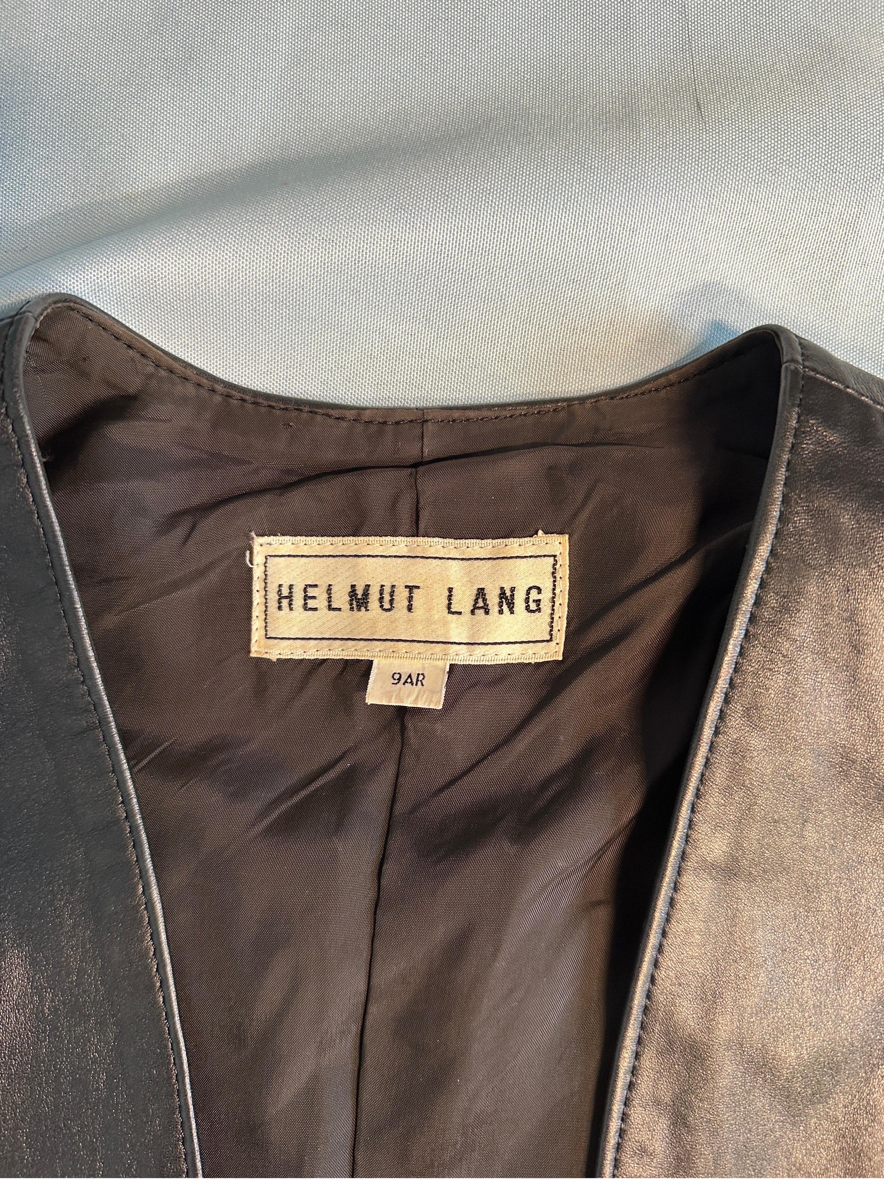 Helmut Lang Fall 1992 Runway Black Leather Open Laced Front Top For Sale 1