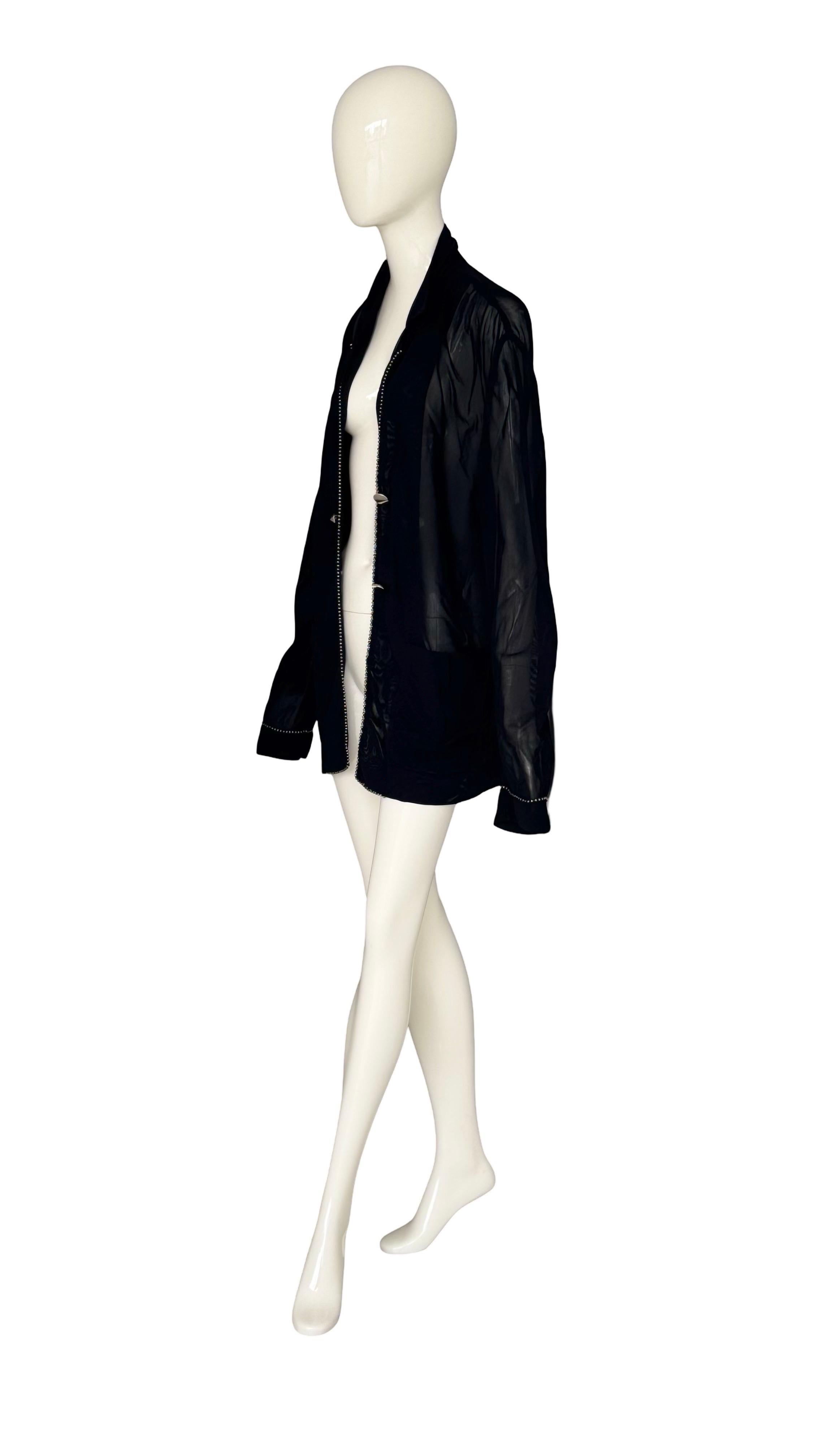 Helmut Lang Fall Winter 1989 Archival Vintage Embellished Oversized Jacket In Excellent Condition For Sale In Antwerpen, Vlaams Gewest