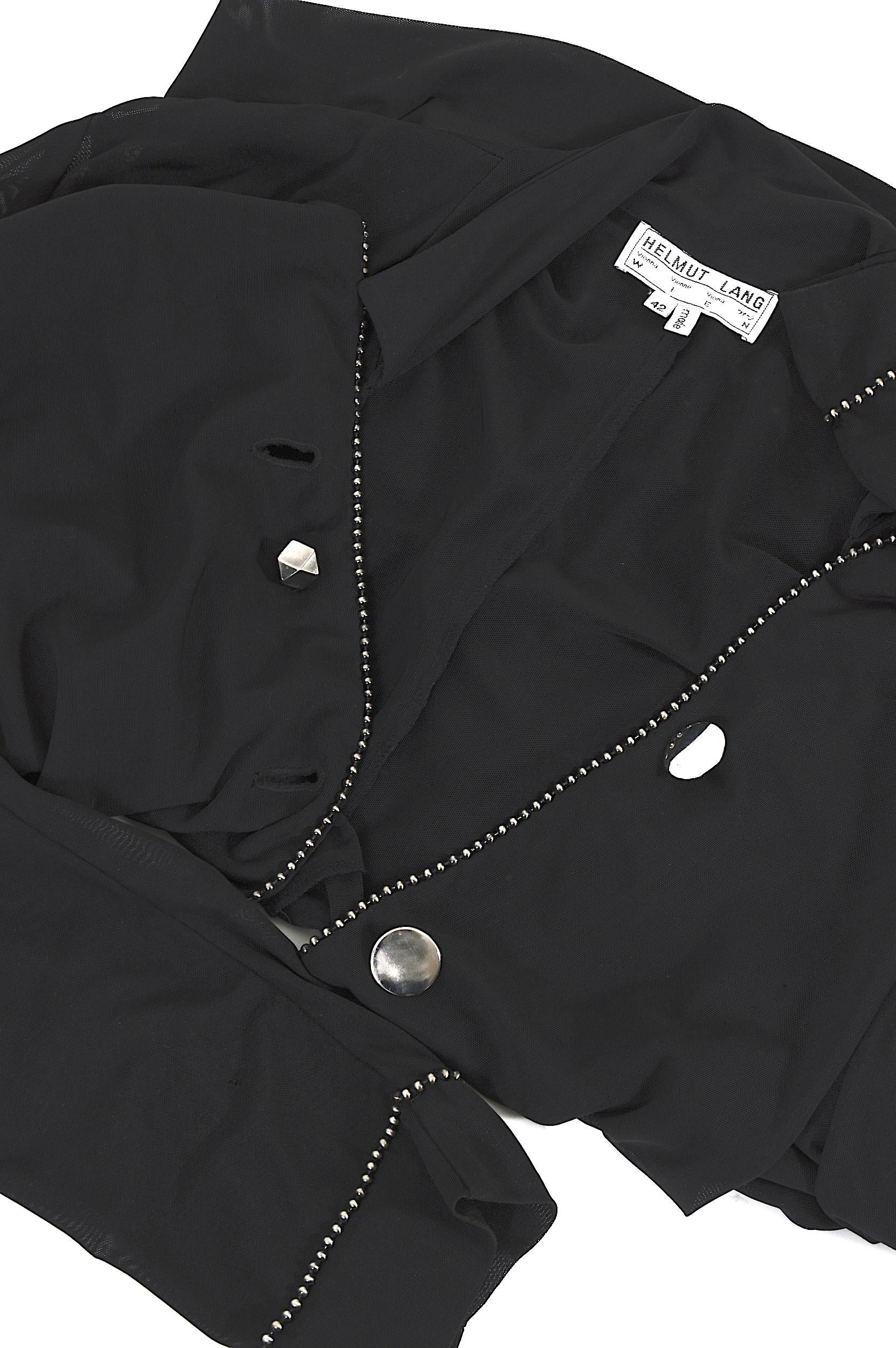 Women's or Men's Helmut Lang Fall Winter 1989 Archival Vintage Embellished Oversized Jacket For Sale