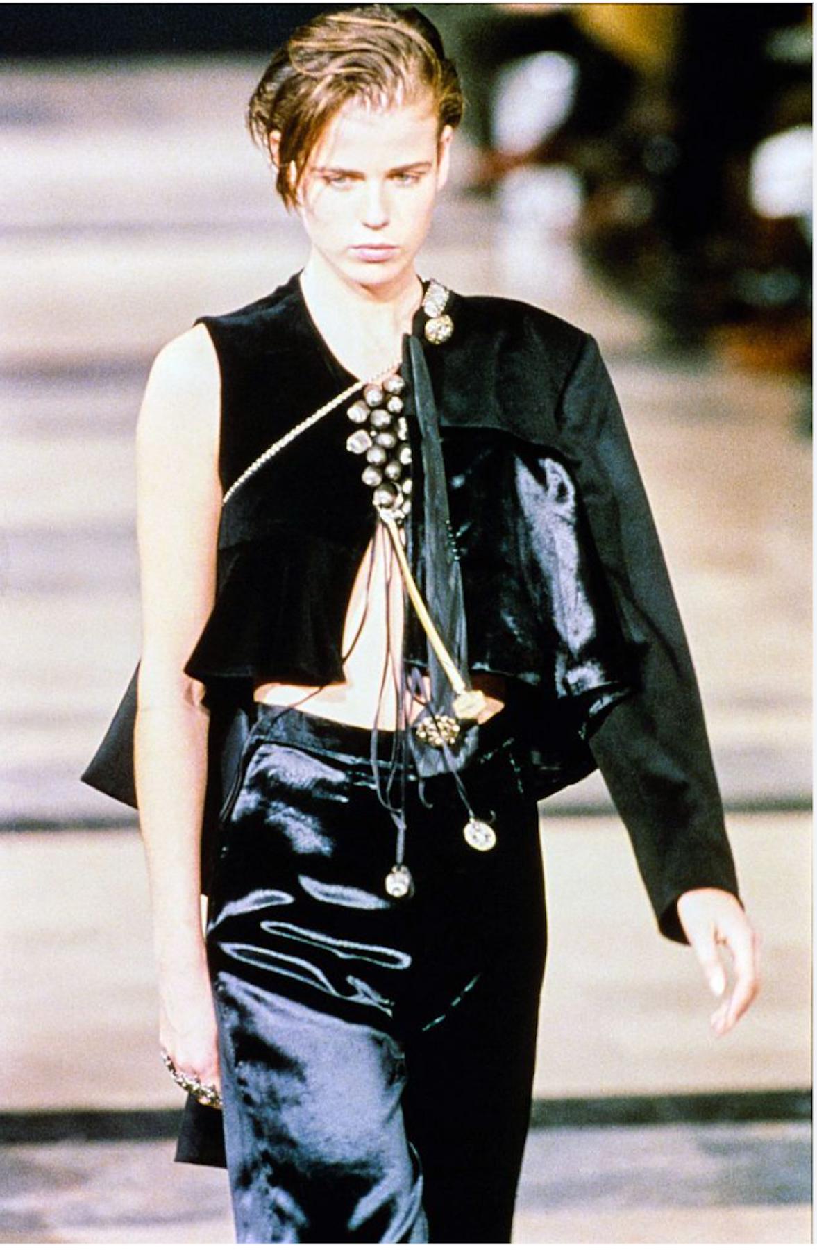 Helmut Lang F/W 1989 runway rare embellished oversized transparent black jacket  For Sale 5