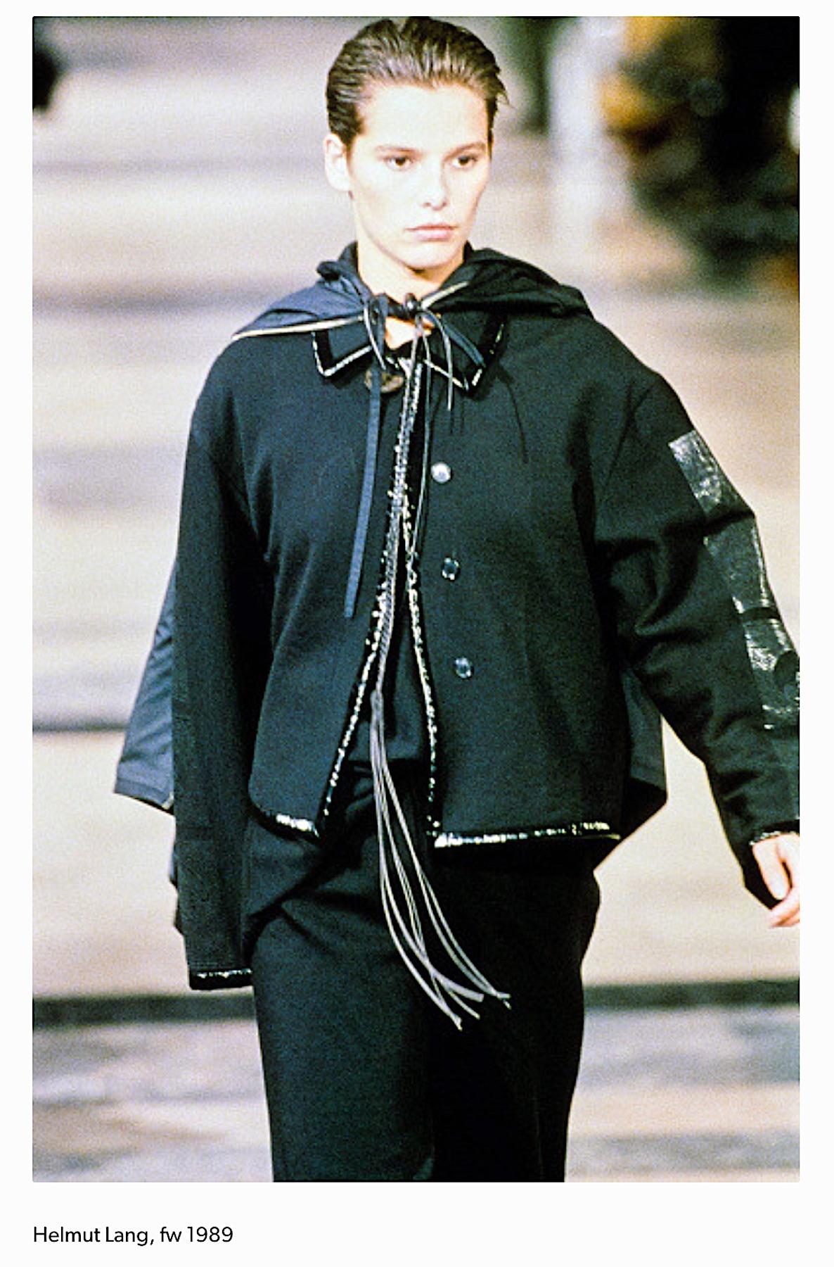 Helmut Lang F/W 1989 runway rare embellished oversized transparent black jacket  For Sale 6