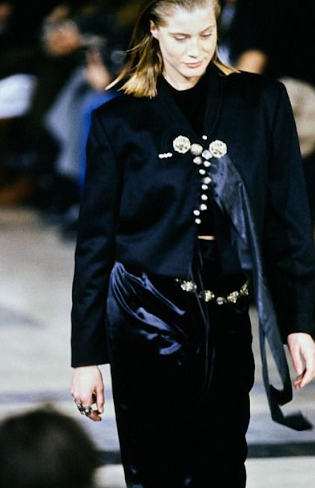 Helmut Lang F/W 1989 runway rare embellished oversized transparent black jacket  For Sale 9