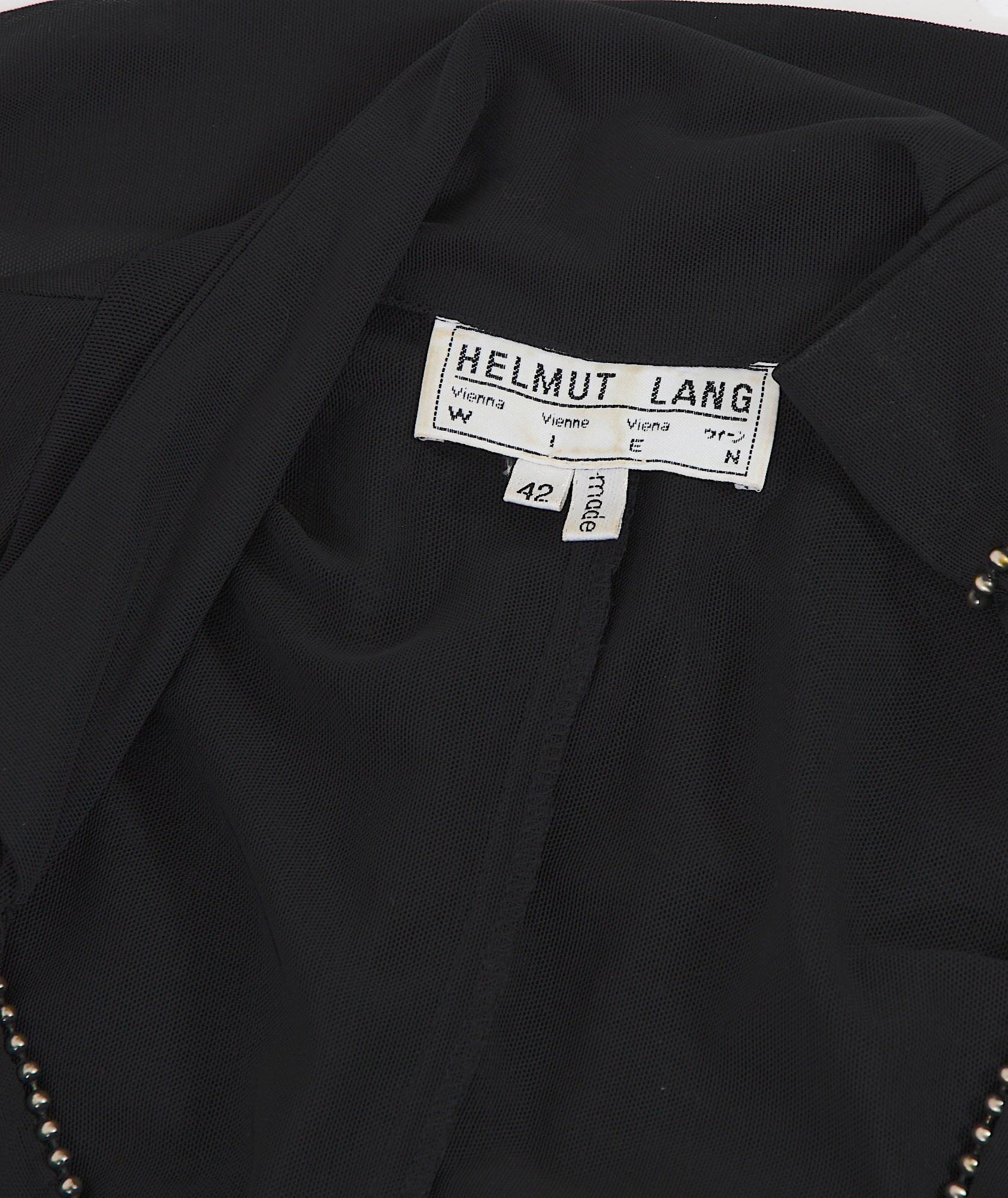 Helmut Lang F/W 1989 runway rare embellished oversized transparent black jacket  For Sale 11
