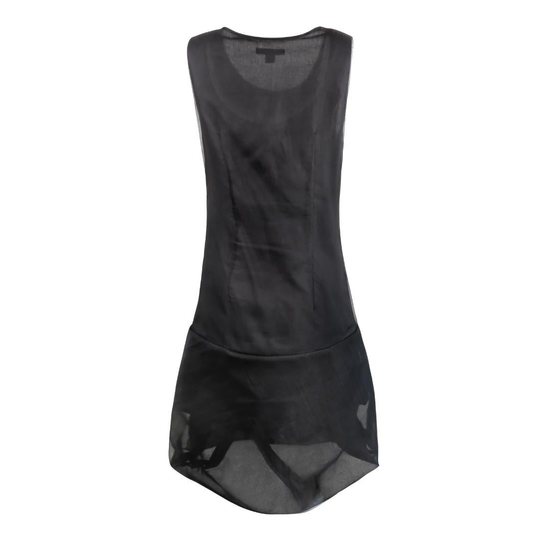 Black Helmut Lang SS00 Silk Organza Balloon Dress For Sale