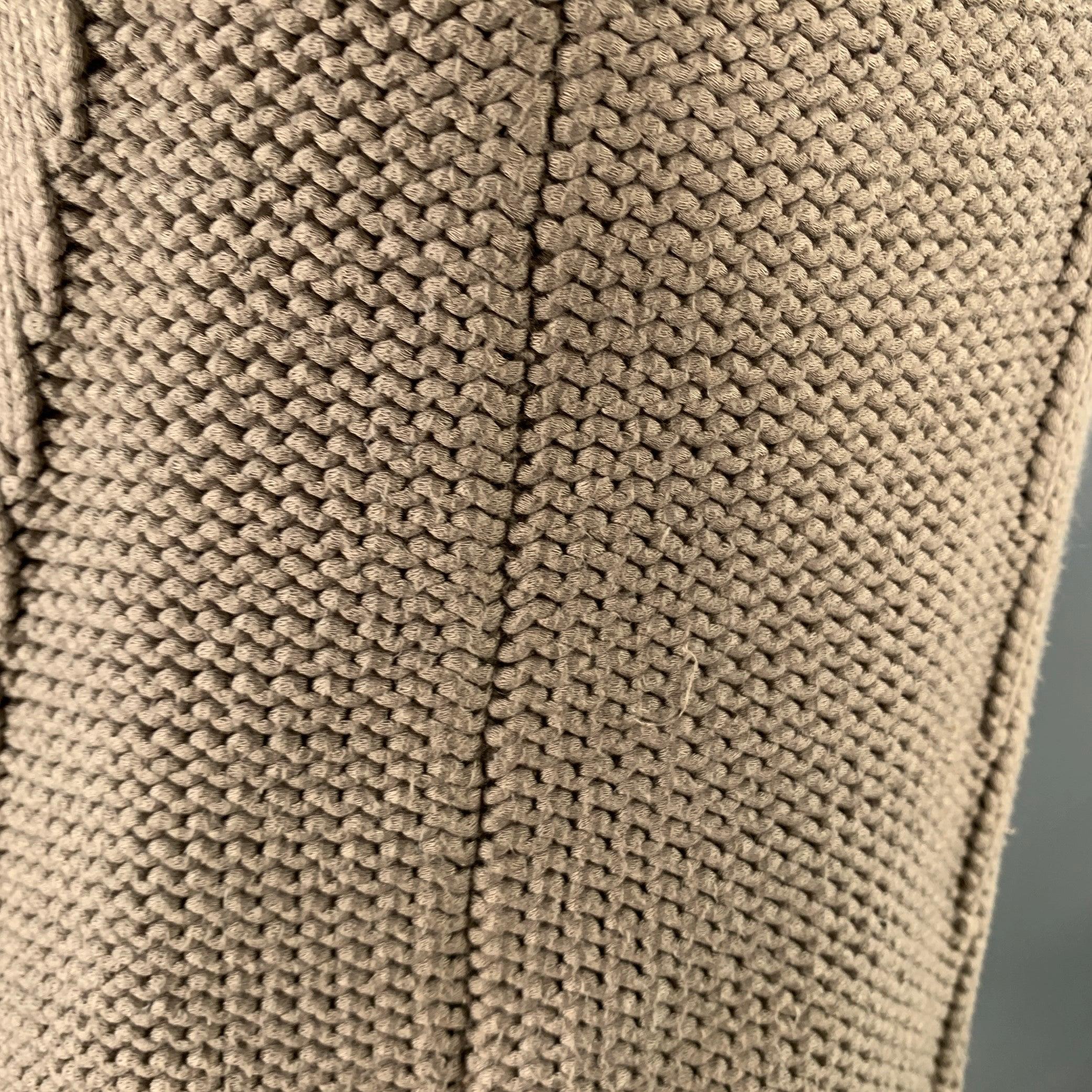 HELMUT LANG FW13 Taille S Pull à col ras du cou en tricot ouvert taupe en vente 2