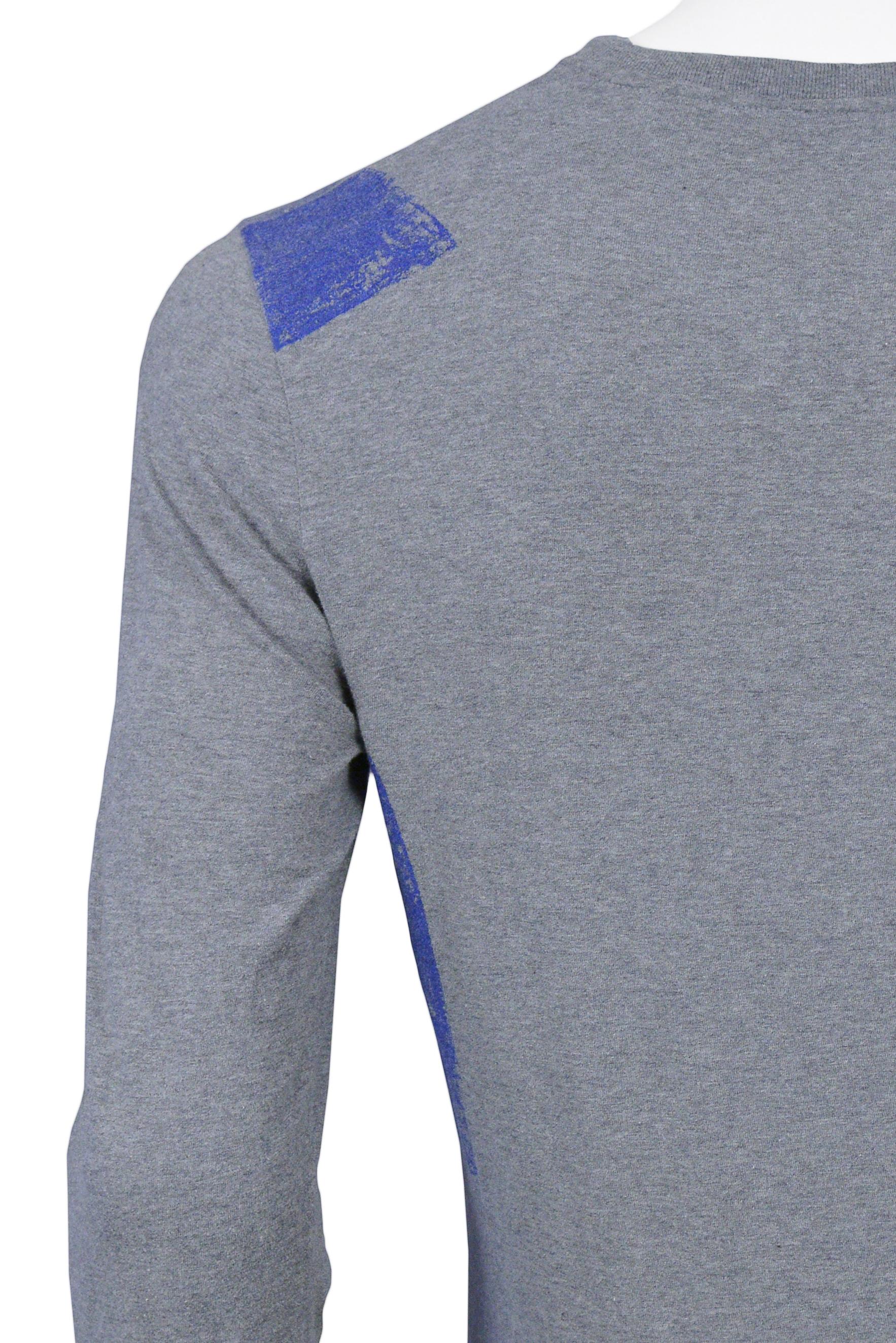 Helmut Lang Grey & Blue Long Sleeve T-Shirt 2003 For Sale 1