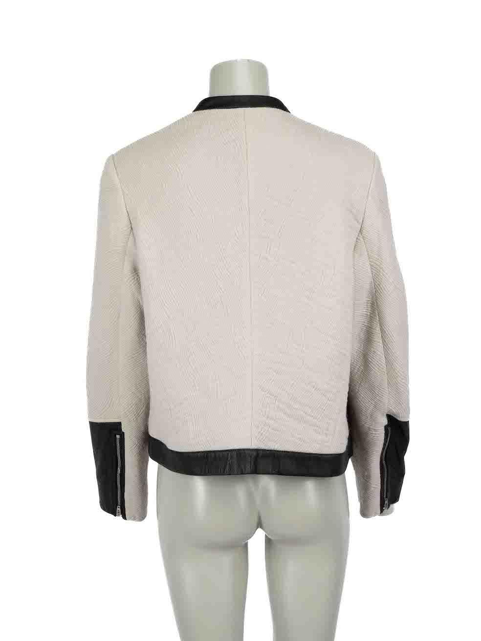 Helmut Lang Grey Wool Leather Panelling Jacket Size L In Good Condition For Sale In London, GB