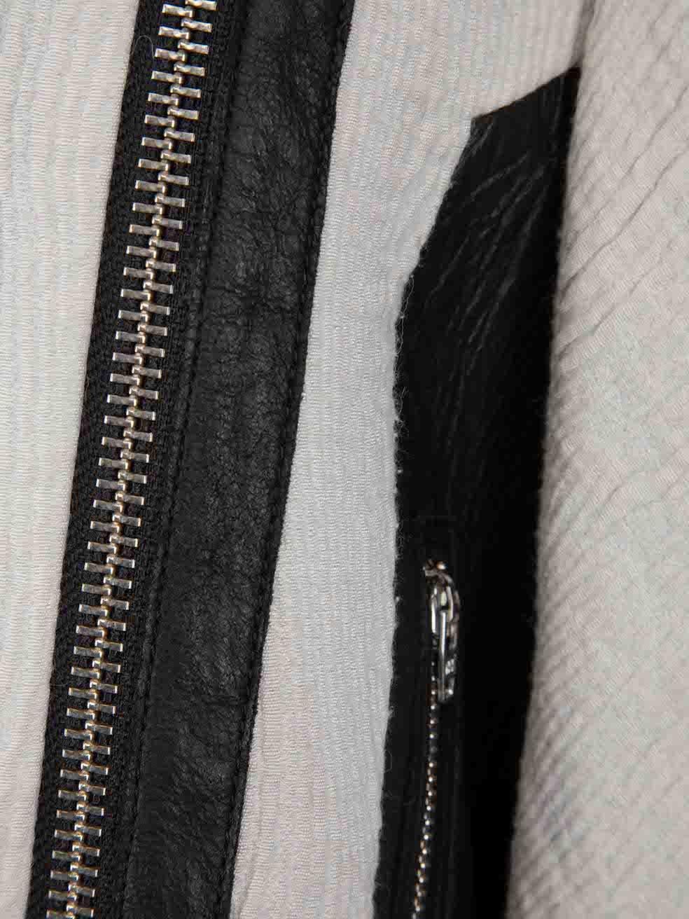 Helmut Lang Grey Wool Leather Panelling Jacket Size L In Good Condition For Sale In London, GB