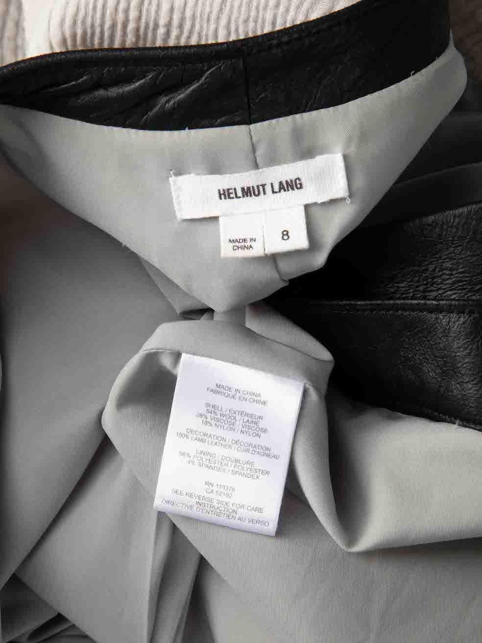 Women's Helmut Lang Grey Wool Leather Panelling Jacket Size L For Sale