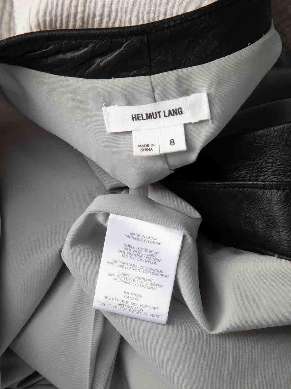 Helmut Lang Grey Wool Leather Panelling Jacket Size L For Sale 1