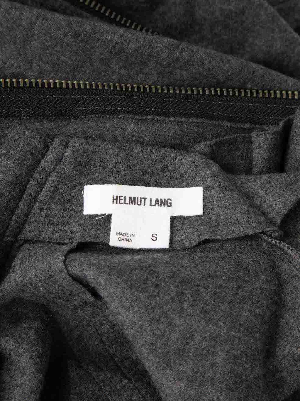 Women's Helmut Lang Grey Wool Zip Knee Length Dress Size S
