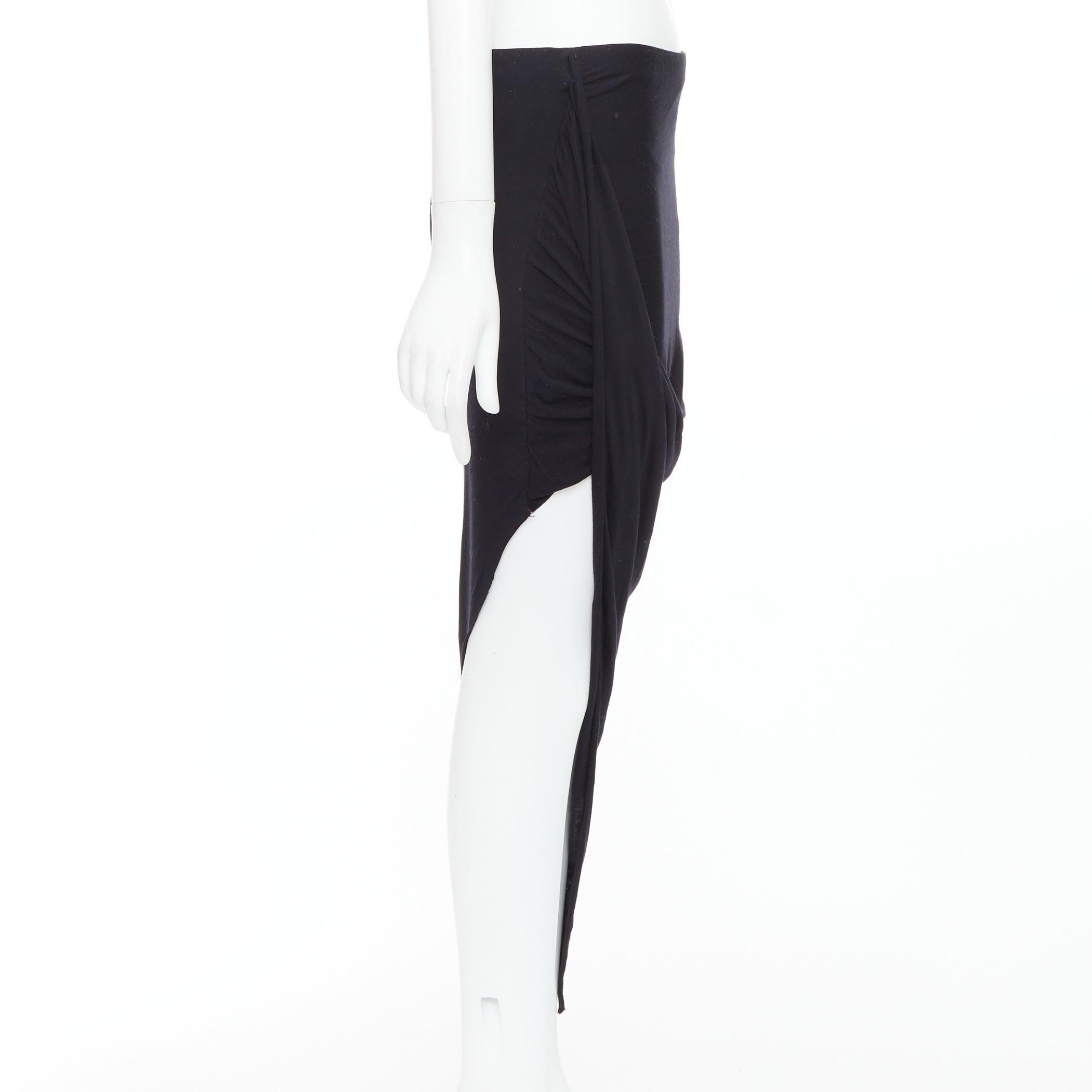 HELMUT LANG HELMUT falda drapeada lateral en mezcla de micromodal negro S Negro en venta