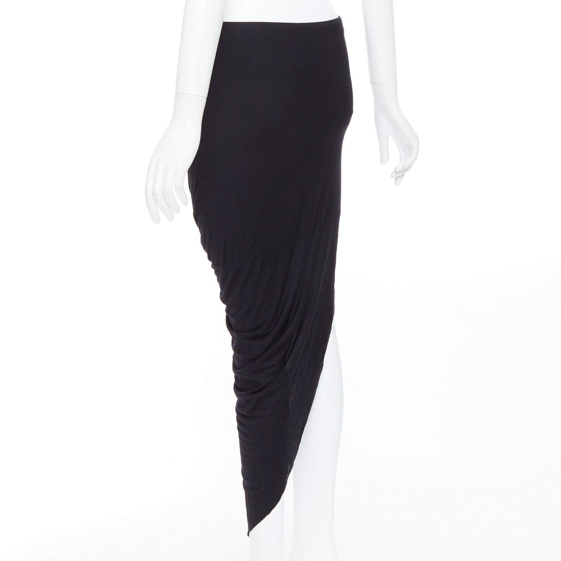 De las mujeres HELMUT LANG HELMUT falda drapeada lateral en mezcla de micromodal negro S en venta