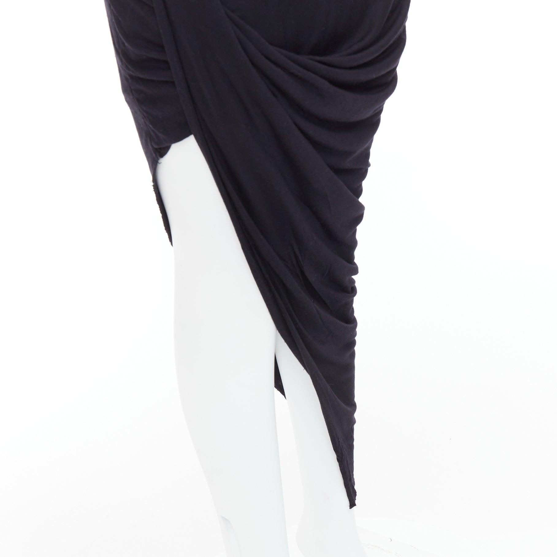 HELMUT LANG HELMUT falda drapeada lateral en mezcla de micromodal negro S en venta 2