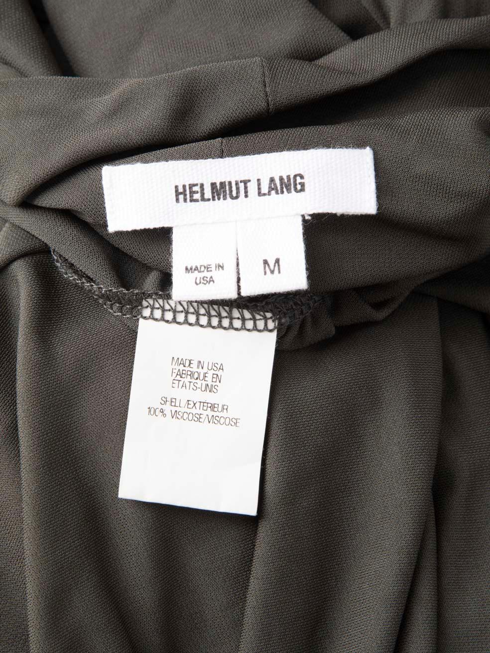 Helmut Lang Khaki Racer Back Ärmelloses Kleid Größe M im Zustand „Hervorragend“ im Angebot in London, GB