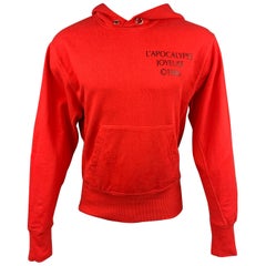 Vintage HELMUT LANG L'Apocalypse Joyeuse Size M Red Cotton Hooded Sweatshirt