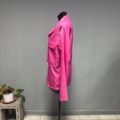 Helmut Lang Fin des années 1990 Fuchsia Technical Nylon Utility Shirt Jacket