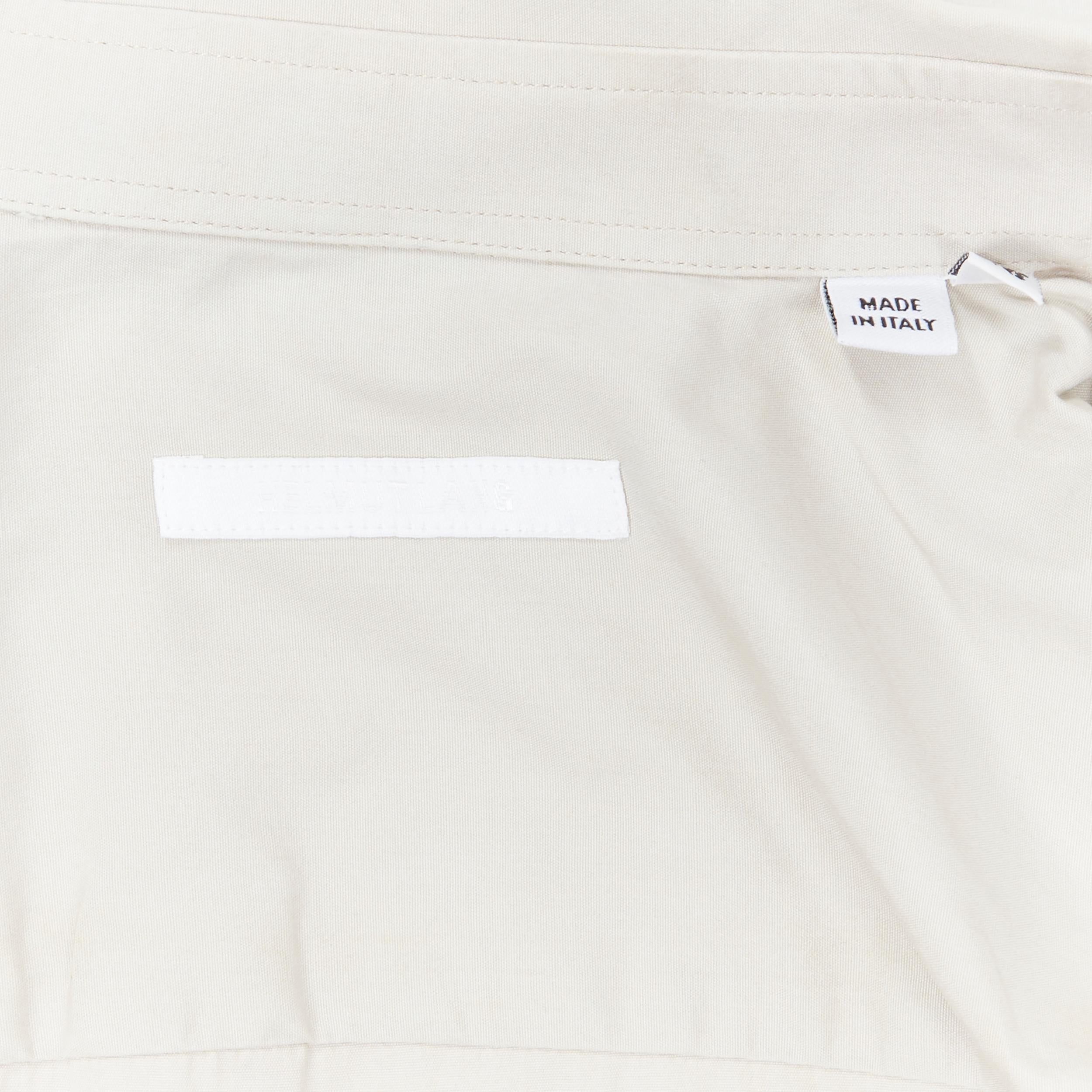 HELMUT LANG light beige cotton sleevless spread collar button front vest shirt 3