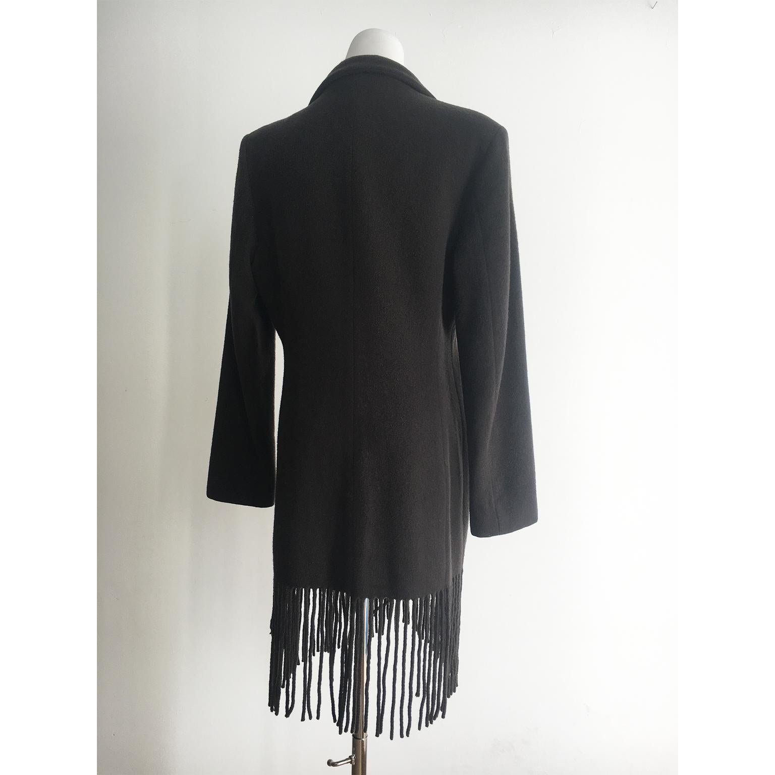 Helmut Lang Langer langer Fransenmantel Wiener Tag Circa 1999 im Angebot 1