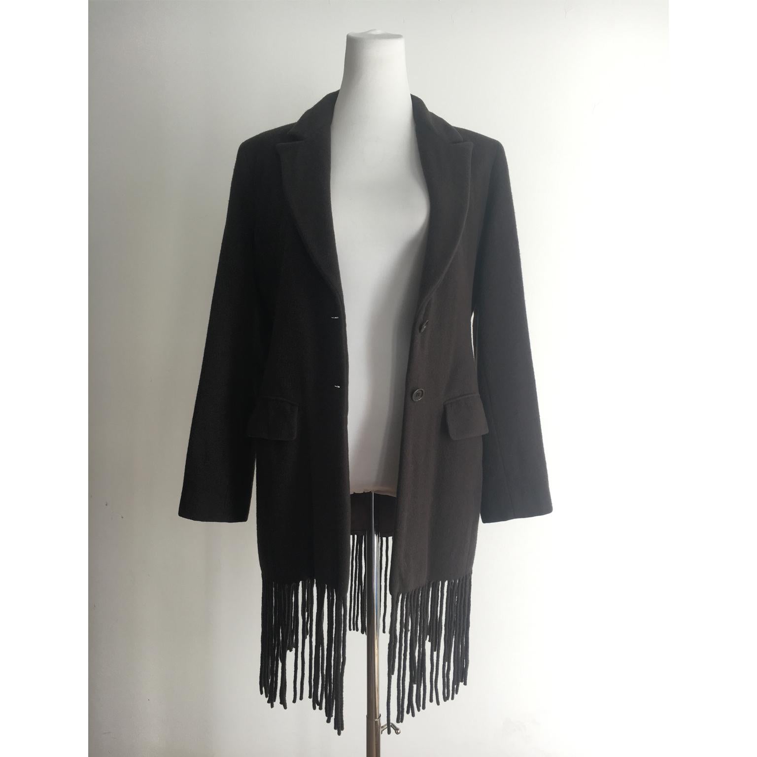 Helmut Lang Langer langer Fransenmantel Wiener Tag Circa 1999 im Angebot 3