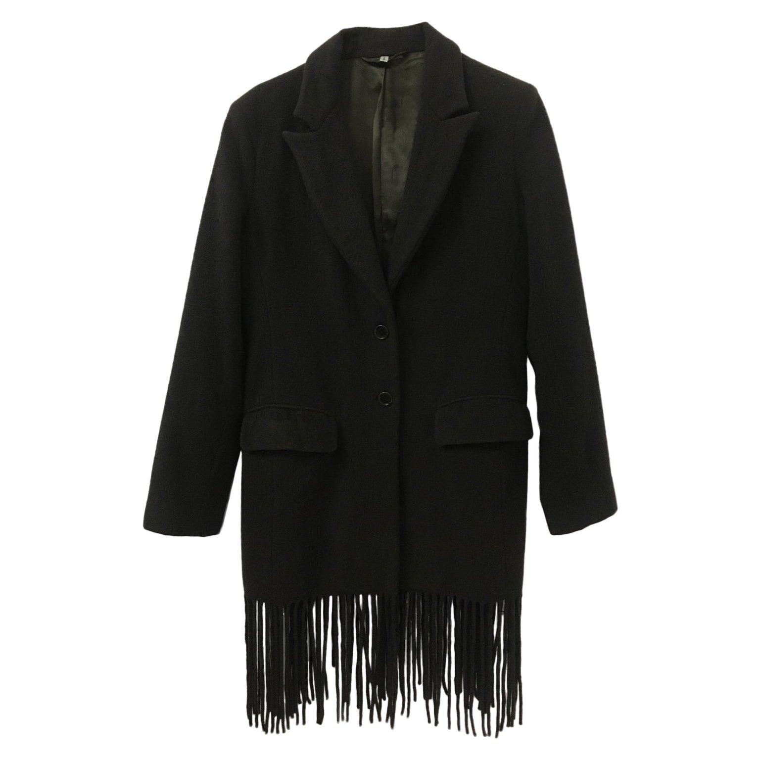 Helmut Lang Manteau long à franges Étiquette Vienne Circa 1999 en vente