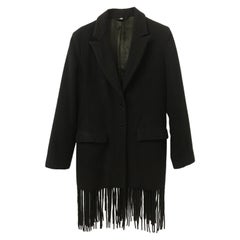 Helmut Lang Manteau long à franges Étiquette Vienne Circa 1999