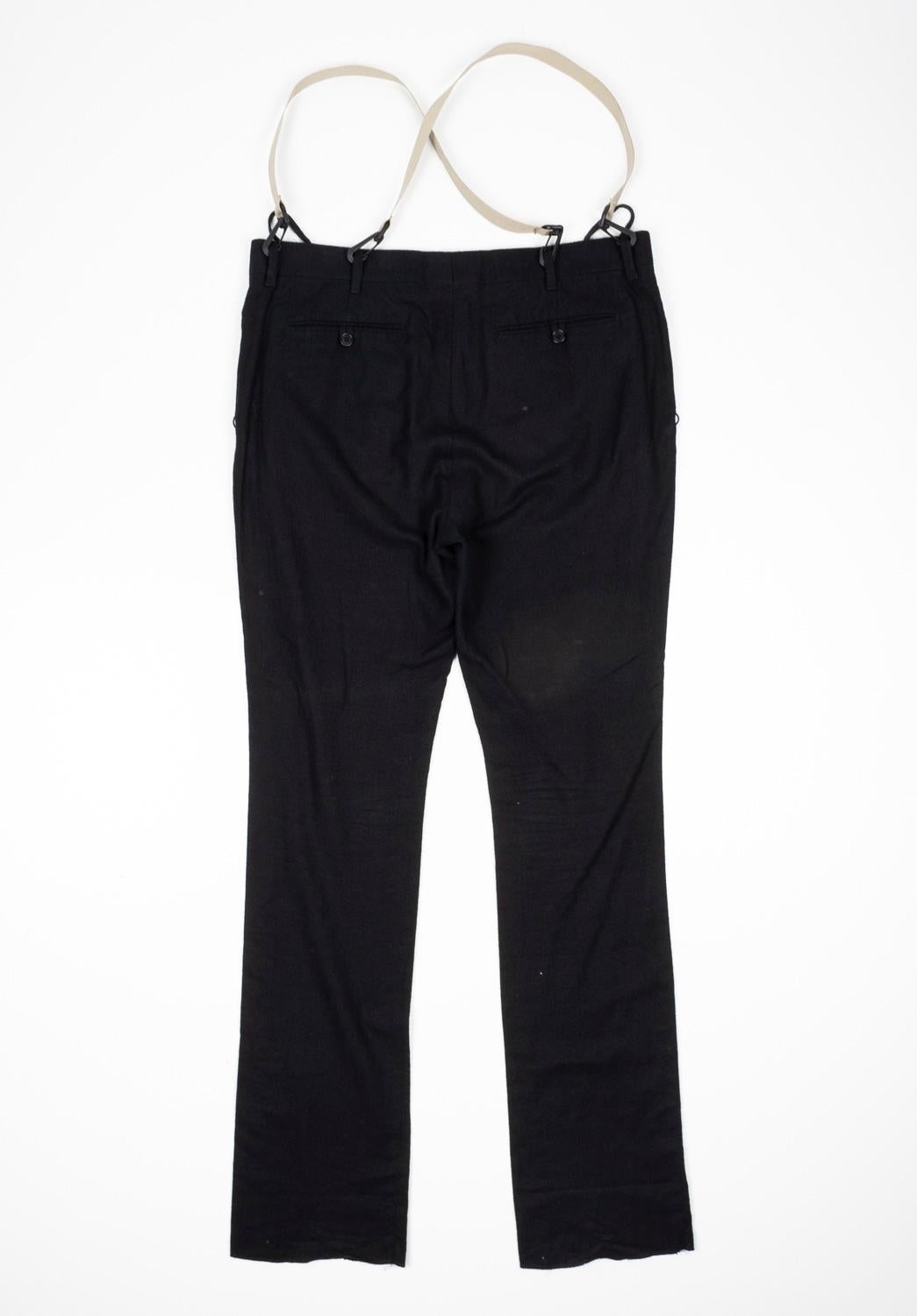 Nero Helmut Lang Uomo Pantaloni Vintage Bondage dettagliati in pile Taglia ITA50/L in vendita
