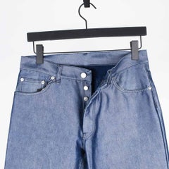 Helmut Lang Herren-Vintage-Jeans in glänzendem Blau, Größe 31, Zustand: sehr gut