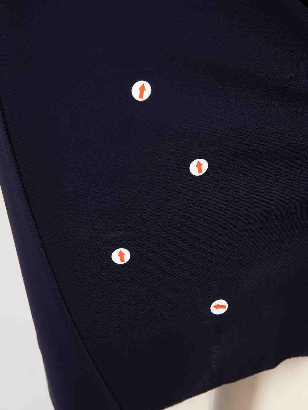 De las mujeres Helmut Lang Vestido asimétrico acanalado azul marino hasta la rodilla Talla S en venta