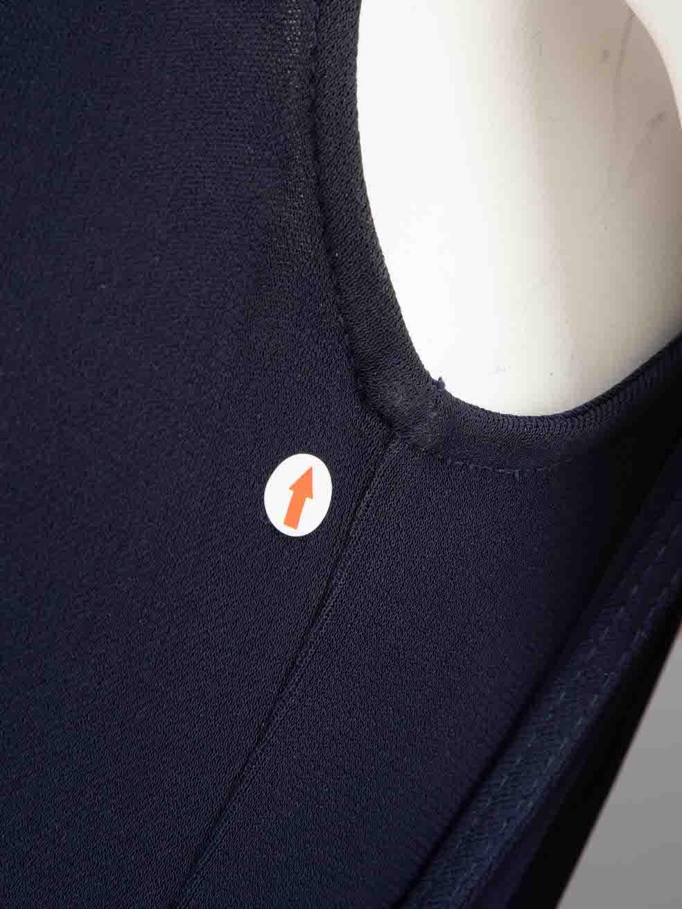 Helmut Lang Vestido asimétrico acanalado azul marino hasta la rodilla Talla S en venta 1