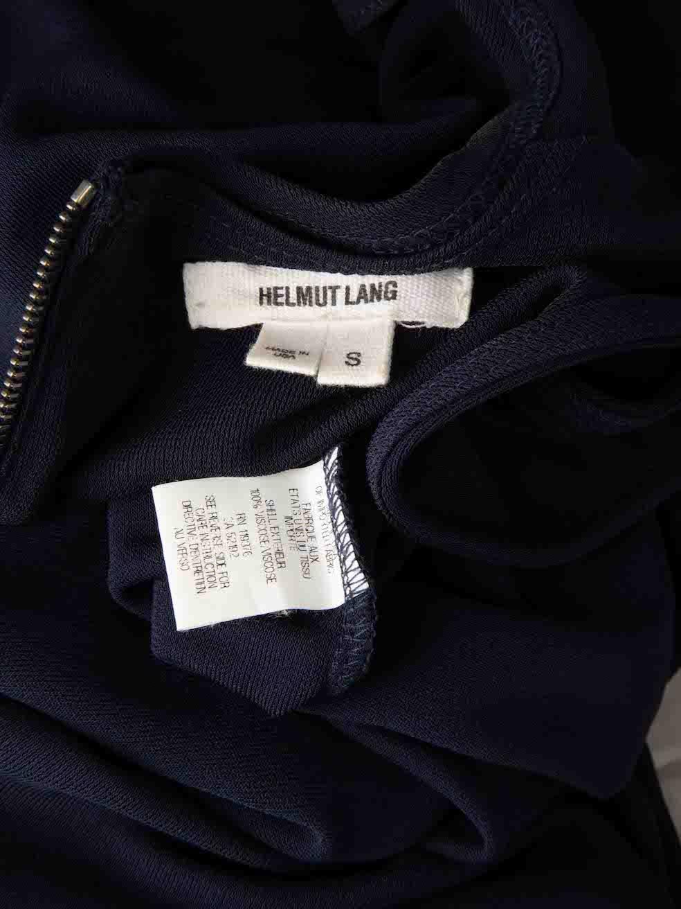 Helmut Lang Navy Ruched Asymmetric Mini Dress Size S For Sale 2