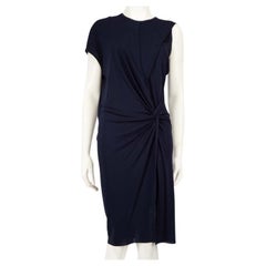 Helmut Lang Navy Ruched Asymmetric Mini Dress Size S