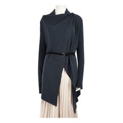 Helmut Lang Navy Wool Long Knit Size S