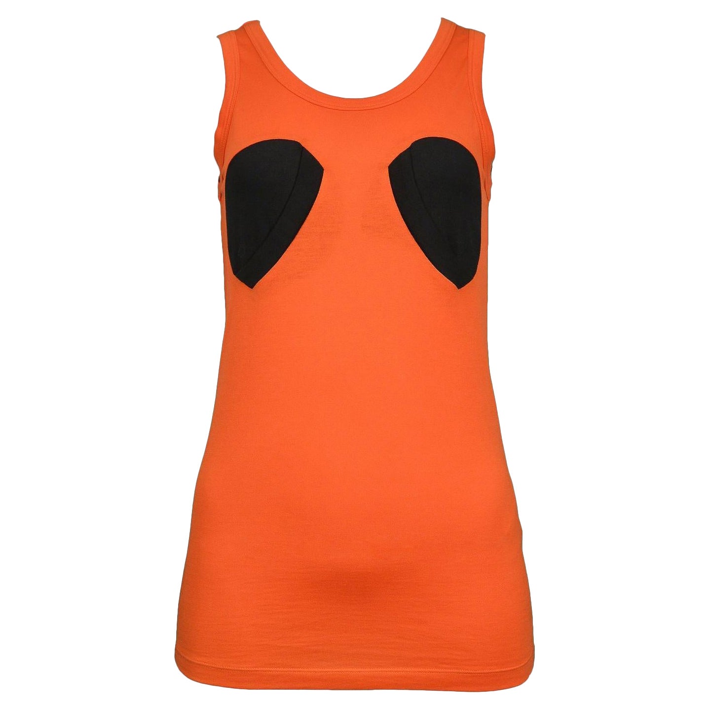Camiseta de tirantes Helmut Lang naranja con inserciones negras en venta