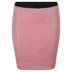 Helmut Lang Pink Leather Elasticated Mini Skirt Size XXS